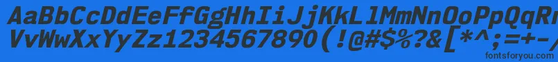 Nk57MonospaceNoEbIt Font – Black Fonts on Blue Background