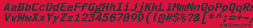 Nk57MonospaceNoEbIt Font – Black Fonts on Red Background