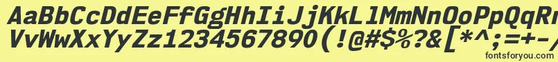 Nk57MonospaceNoEbIt Font – Black Fonts on Yellow Background