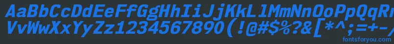 Nk57MonospaceNoEbIt Font – Blue Fonts on Black Background