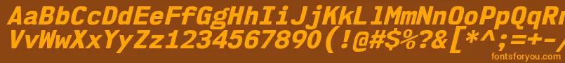 Nk57MonospaceNoEbIt Font – Orange Fonts on Brown Background