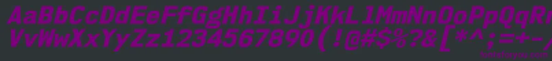 フォントNk57MonospaceNoEbIt – 黒い背景に紫のフォント