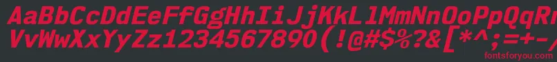Nk57MonospaceNoEbIt Font – Red Fonts on Black Background
