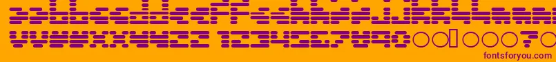 Invalid-Schriftart – Violette Schriften auf orangefarbenem Hintergrund