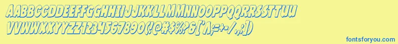 Jcandlestick3Dextracond Font – Blue Fonts on Yellow Background