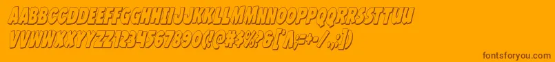 Jcandlestick3Dextracond-Schriftart – Braune Schriften auf orangefarbenem Hintergrund