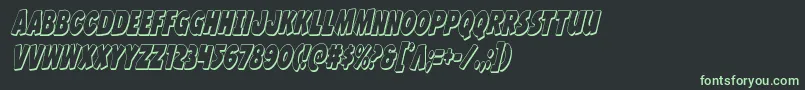 Jcandlestick3Dextracond Font – Green Fonts on Black Background