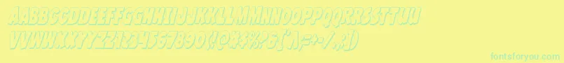 Jcandlestick3Dextracond Font – Green Fonts on Yellow Background