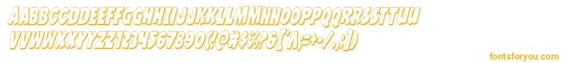 Jcandlestick3Dextracond-Schriftart – Orangefarbene Schriften auf weißem Hintergrund