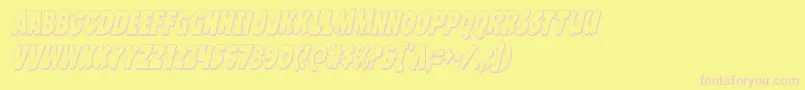 フォントJcandlestick3Dextracond – ピンクのフォント、黄色の背景