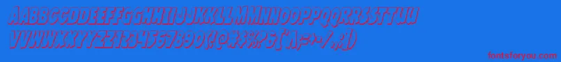 Jcandlestick3Dextracond Font – Red Fonts on Blue Background