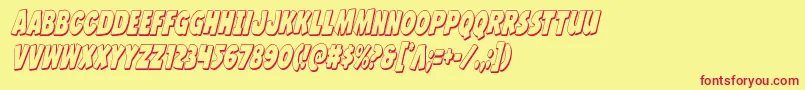 Jcandlestick3Dextracond Font – Red Fonts on Yellow Background