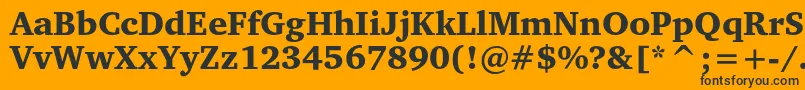 Charterblackc-Schriftart – Schwarze Schriften auf orangefarbenem Hintergrund