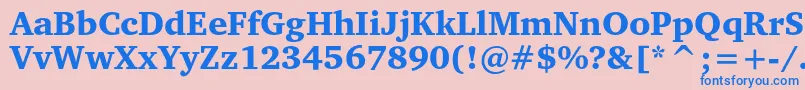 Charterblackc-Schriftart – Blaue Schriften auf rosa Hintergrund