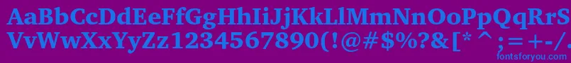 Fonte Charterblackc – fontes azuis em um fundo violeta