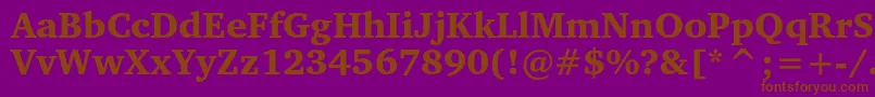 Czcionka Charterblackc – brązowe czcionki na fioletowym tle