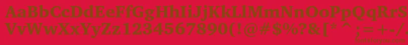 フォントCharterblackc – 赤い背景に茶色の文字