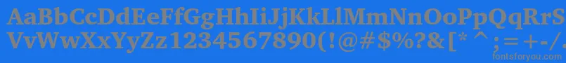フォントCharterblackc – 青い背景に灰色の文字