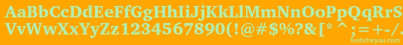 Charterblackc Font – Green Fonts on Orange Background