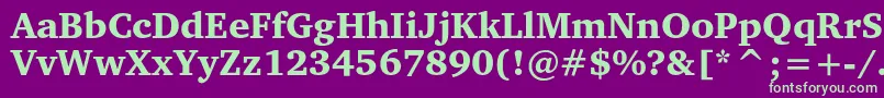Charterblackc Font – Green Fonts on Purple Background