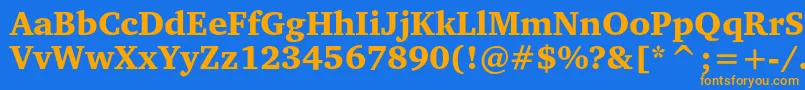Charterblackc Font – Orange Fonts on Blue Background
