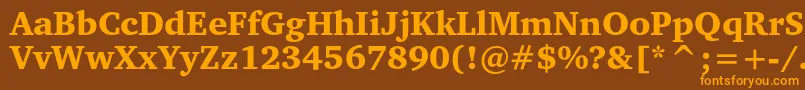 Charterblackc Font – Orange Fonts on Brown Background