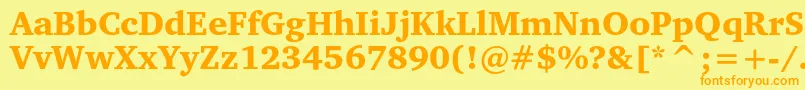 Czcionka Charterblackc – pomarańczowe czcionki na żółtym tle