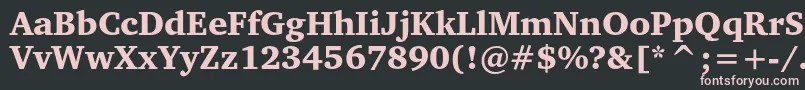 Charterblackc-fontti – vaaleanpunaiset fontit mustalla taustalla