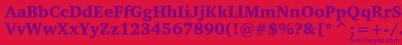 Charterblackc Font – Purple Fonts on Red Background