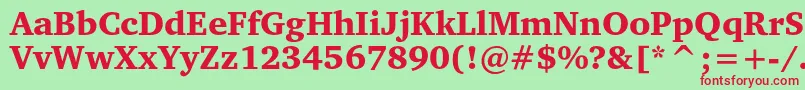 Charterblackc-fontti – punaiset fontit vihreällä taustalla