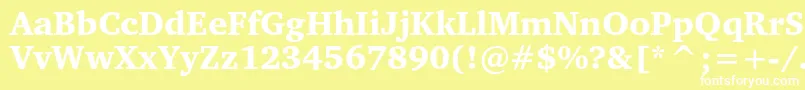 Charterblackc-fontti – valkoiset fontit keltaisella taustalla