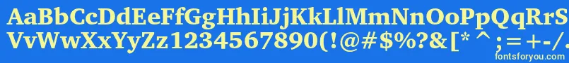 Charterblackc-fontti – keltaiset fontit sinisellä taustalla