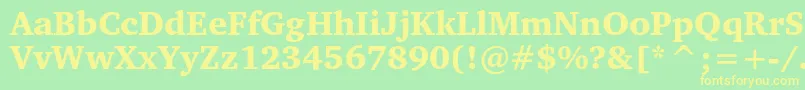 Charterblackc-fontti – keltaiset fontit vihreällä taustalla