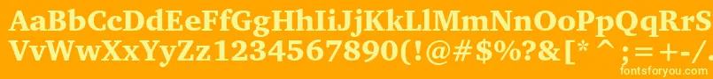 Charterblackc Font – Yellow Fonts on Orange Background