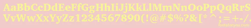 Charterblackc-fontti – keltaiset fontit vaaleanpunaisella taustalla
