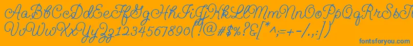 Geeohhmkbold Font – Blue Fonts on Orange Background