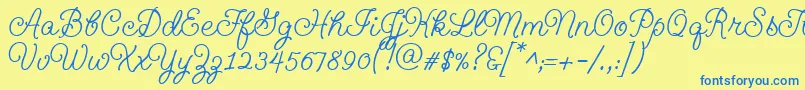 Geeohhmkbold Font – Blue Fonts on Yellow Background
