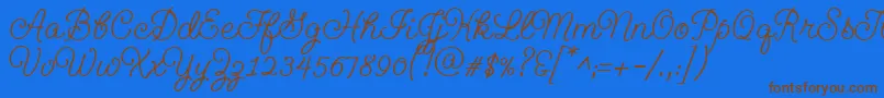 Geeohhmkbold Font – Brown Fonts on Blue Background
