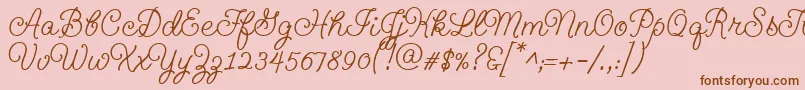 Geeohhmkbold Font – Brown Fonts on Pink Background