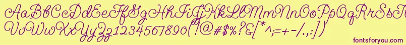 Geeohhmkbold Font – Purple Fonts on Yellow Background