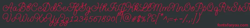 フォントGeeohhmkbold – 黒い背景に赤い文字