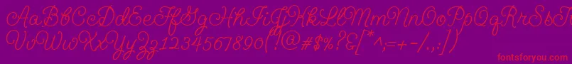 Geeohhmkbold Font – Red Fonts on Purple Background