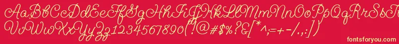 Geeohhmkbold Font – Yellow Fonts on Red Background