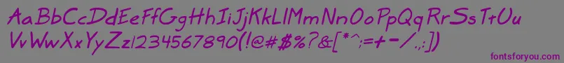 MarkerSdItalic Font – Purple Fonts on Gray Background