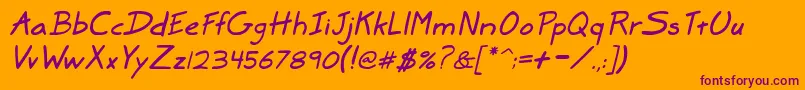MarkerSdItalic Font – Purple Fonts on Orange Background