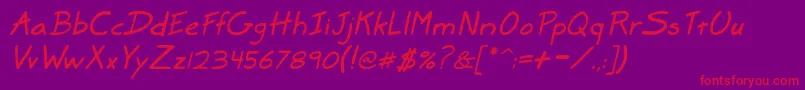 MarkerSdItalic Font – Red Fonts on Purple Background