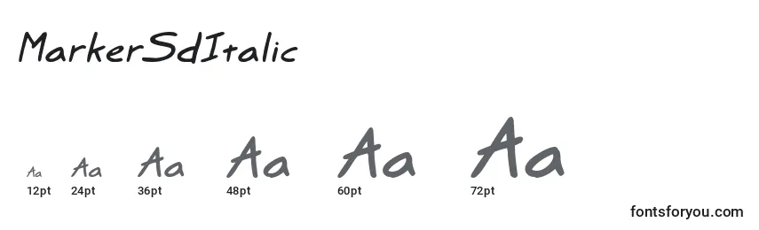 Размеры шрифта MarkerSdItalic