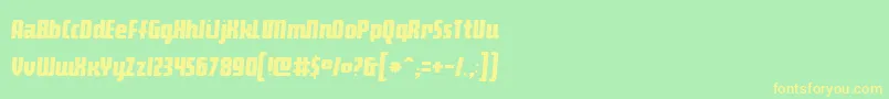 MakimangoOblique Font – Yellow Fonts on Green Background