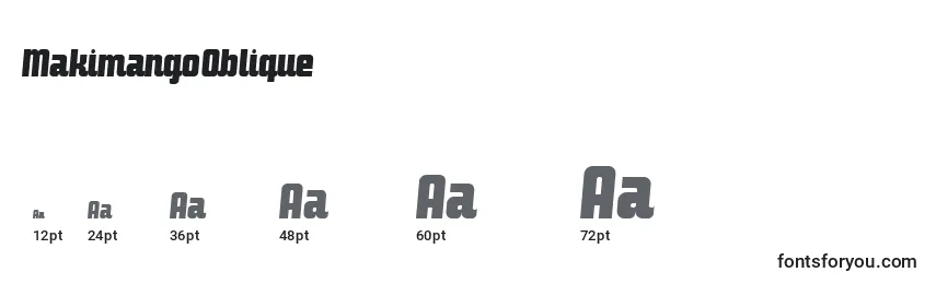 MakimangoOblique Font Sizes