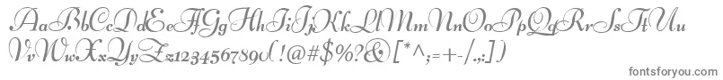 LucianSchoenschriftCat-fontti – harmaat kirjasimet valkoisella taustalla